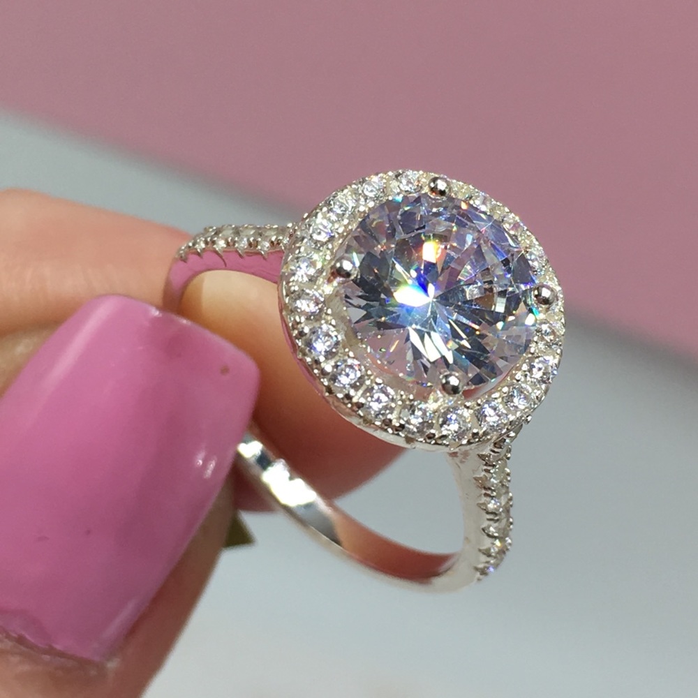 14k white gold engagement wedding engagement ring - Picture 8 of 8
